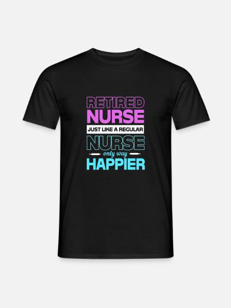 Krankenschwester Rente - Männer T-Shirt - Schwarz