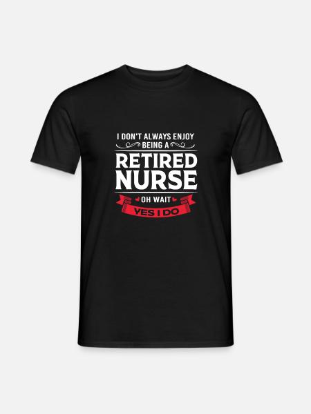Krankenschwester Rente - Männer T-Shirt - Schwarz