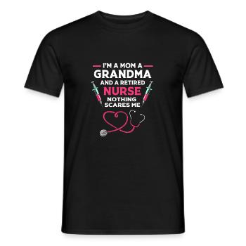 Krankenschwester Rente - Männer T-Shirt - Schwarz - Vorne - AI Model Male 178 light (178cm)
