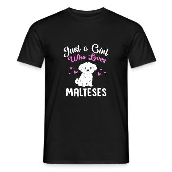 Maltese Dog - Men's T-Shirt - black - Front - AI Model Male 178 light (178cm)
