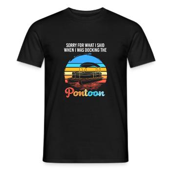 Pontoon Boat Boat Boats - Men's T-Shirt - black - Front - AI Model Male 178 light (178cm)