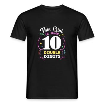 24e anniversaire Dix année de naissance Date de naissance Date de naissance - T-shirt homme - noir - Devant - AI Model Male 178 light (178cm)