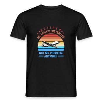 Air traffic controller - Men's T-Shirt - black - Front - AI Model Male 178 light (178cm)