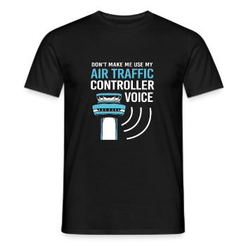 Contrôleur aérien - T-shirt homme - noir - Devant - AI Model Male 178 light (178cm)