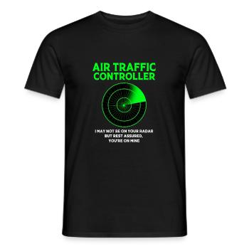 Contrôleur aérien - T-shirt homme - noir - Devant - AI Model Male 178 light (178cm)