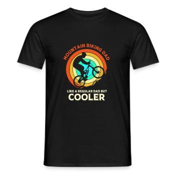 Mountain biking Mountain biking Mountain bikers - Men's T-Shirt - black - Front - AI Model Male 178 light (178cm)
