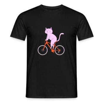 Mountain biking Mountain biking Mountain bikers - Men's T-Shirt - black - Front - AI Model Male 178 light (178cm)