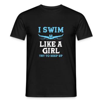 Natation Nageurs Piscine Moniteurs de natation - T-shirt homme - noir - Devant - AI Model Male 178 light (178cm)