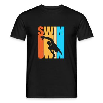 Natation Nageurs Piscine Moniteurs de natation - T-shirt homme - noir - Devant - AI Model Male 178 light (178cm)