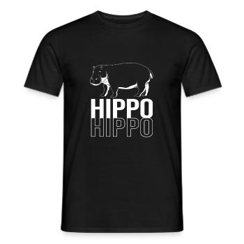 Nilpferd - Männer T-Shirt - Schwarz - Vorne - AI Model Male 178 light (178cm)