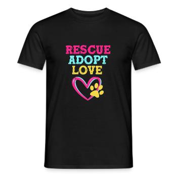 Dog Rescue Animal Rights Animal Rescue Animal Shelter - Men's T-Shirt - black - Front - AI Model Male 178 light (178cm)