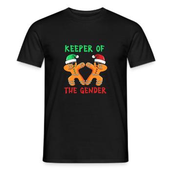Christmas Gender Reveal Newborn Baby Sayings - Men's T-Shirt - black - Front - AI Model Male 178 light (178cm)