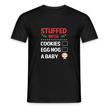 Christmas Gender Reveal Newborn Baby Sayings - Men's T-Shirt - black - Front - AI Model Male 178 light (178cm)