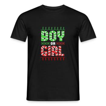 Christmas Gender Reveal Newborn Baby Sayings - Men's T-Shirt - black - Front - AI Model Male 178 light (178cm)