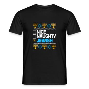 Hanukkah - Men's T-Shirt - black - Front - AI Model Male 178 light (178cm)