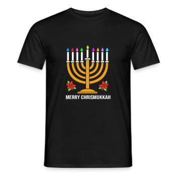 Hanukkah - Men's T-Shirt - black - Front - AI Model Male 178 light (178cm)