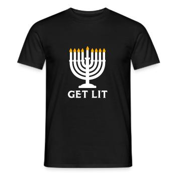 Hanukkah - Men's T-Shirt - black - Front - AI Model Male 178 light (178cm)