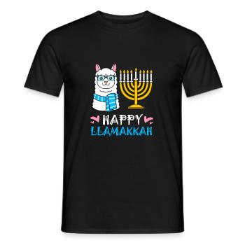 Hanukkah - Men's T-Shirt - black - Front - AI Model Male 178 light (178cm)