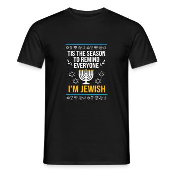 Hanukkah - Men's T-Shirt - black - Front - AI Model Male 178 light (178cm)