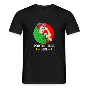 Portugal - Men's T-Shirt - black - Front - AI Model Male 178 light (178cm)