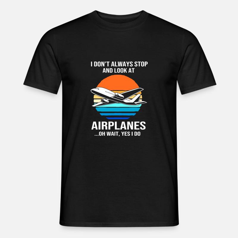 Pilot Flugzeug - Männer T-Shirt - Schwarz