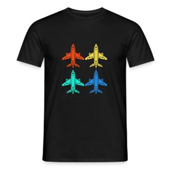 Pilot Airplane - Men's T-Shirt - black - Front - AI Model Male 178 light (178cm)