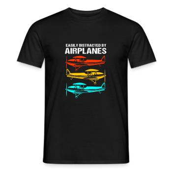 Pilot Airplane - Men's T-Shirt - black - Front - AI Model Male 178 light (178cm)