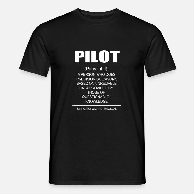 Pilot Flugzeug - Männer T-Shirt - Schwarz