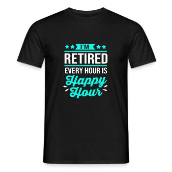 Retraité Retraité Retraité - T-shirt homme - noir - Devant - AI Model Male 178 light (178cm)