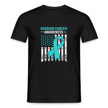 Cancer de l’ovaire Cancer survivant Cancer - T-shirt homme - noir - Devant - AI Model Male 178 light (178cm)