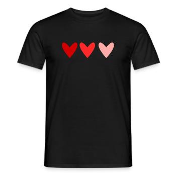 HERZ. WEIHNACHTEN. PAAR. VALENTINSTAG. GERADE VERHEIRATET. - Männer T-Shirt - Schwarz - Vorne - AI Model Male 178 light (178cm)