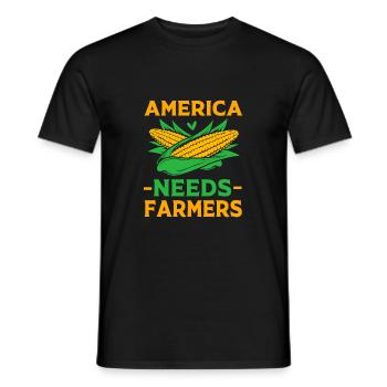 Agriculteur Fermier Femme d’agriculteur Ferme - T-shirt homme - noir - Devant - AI Model Male 178 light (178cm)