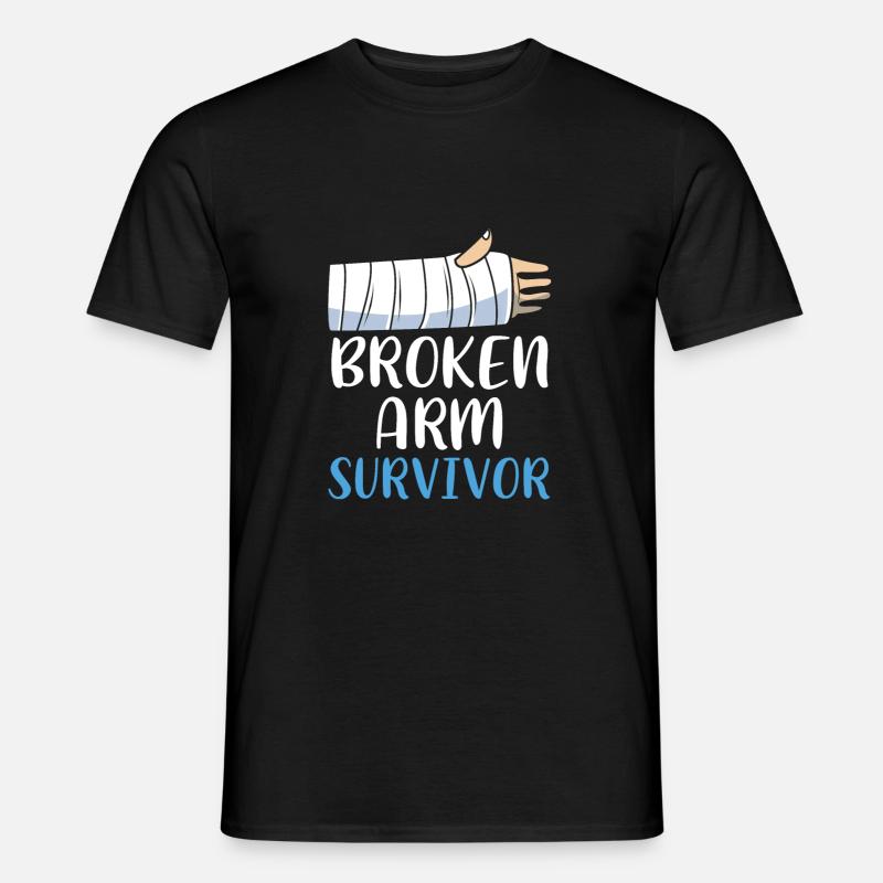 Gebrochener Arm Knochen Knochenbruch - Männer T-Shirt - Schwarz