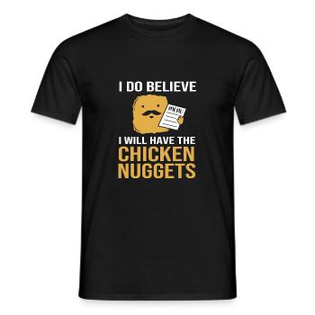 chicken nuggets - Men's T-Shirt - black - Front - AI Model Male 178 light (178cm)