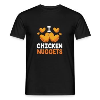 chicken nuggets - Men's T-Shirt - black - Front - AI Model Male 178 light (178cm)