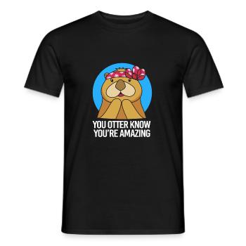 Otter - Männer T-Shirt - Schwarz - Vorne - AI Model Male 178 light (178cm)
