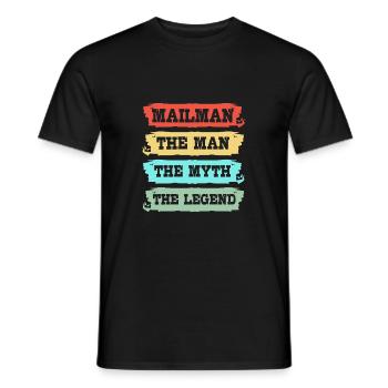 Postbote - Männer T-Shirt - Schwarz - Vorne - AI Model Male 178 light (178cm)