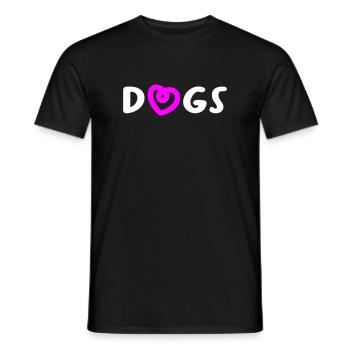 Dogs Herz Hunde Hundeliebe Liebe Love Wauwau Fan - Männer T-Shirt - Schwarz - Vorne - AI Model Male 178 light (178cm)