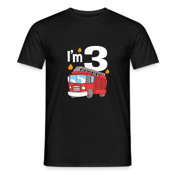 Fire Truck Children's Birthday Party - Men's T-Shirt - black - Front - AI Model Male 178 light (178cm)