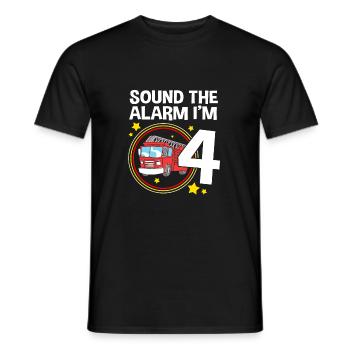 Fire Truck Children's Birthday Party - Men's T-Shirt - black - Front - AI Model Male 178 light (178cm)