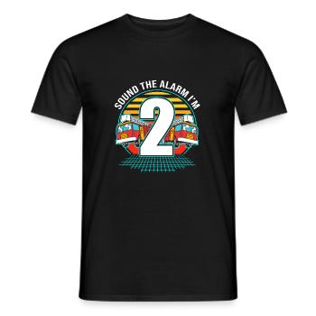 Fire Truck Children's Birthday Party - Men's T-Shirt - black - Front - AI Model Male 178 light (178cm)