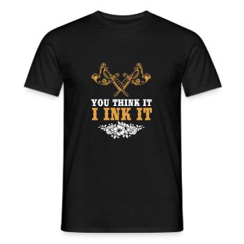 Tattoo Artist Tattoo Artist Tattooed Tattoo - Men's T-Shirt - black - Front - AI Model Male 178 light (178cm)