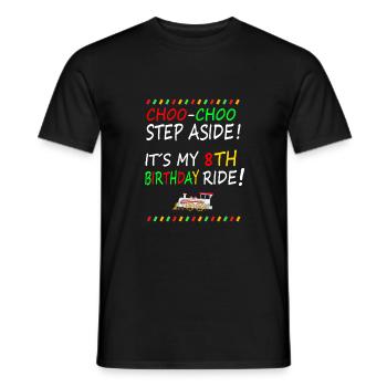 Anniversaire des enfants Train Train Conducteur Locomotive - T-shirt homme - noir - Devant - AI Model Male 178 light (178cm)