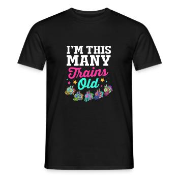 Anniversaire des enfants Train Train Conducteur Locomotive - T-shirt homme - noir - Devant - AI Model Male 178 light (178cm)