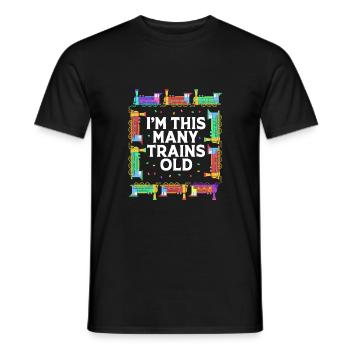 Children's Birthday Train Train Driver Locomotive - Men's T-Shirt - black - Front - AI Model Male 178 light (178cm)