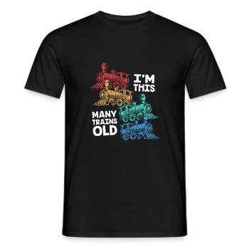 Children's Birthday Train Train Driver Locomotive - Men's T-Shirt - black - Front - AI Model Male 178 light (178cm)