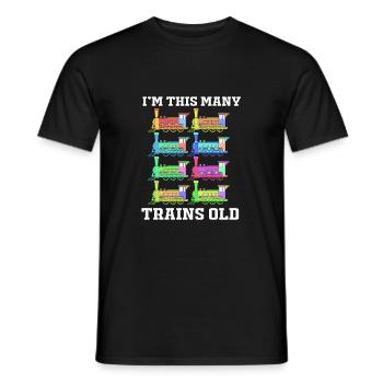 Children's Birthday Train Train Driver Locomotive - Men's T-Shirt - black - Front - AI Model Male 178 light (178cm)