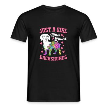 Dachshund - Men's T-Shirt - black - Front - AI Model Male 178 light (178cm)