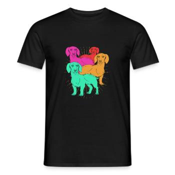 Dachshund - Men's T-Shirt - black - Front - AI Model Male 178 light (178cm)