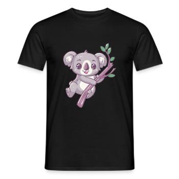 Koala heureux ours koala - T-shirt homme - noir - Devant - AI Model Male 178 light (178cm)